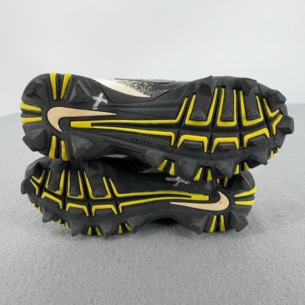 Nike Vapor Youth Baseball Cleats 12C White Black Iridescent Swoosh Kids Fastflex